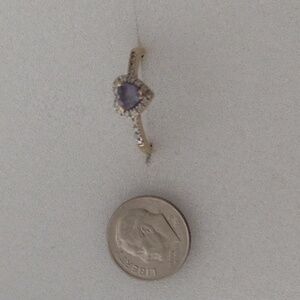 14kt heart shape gold ring w diamonds Valentine's Day gift SALE